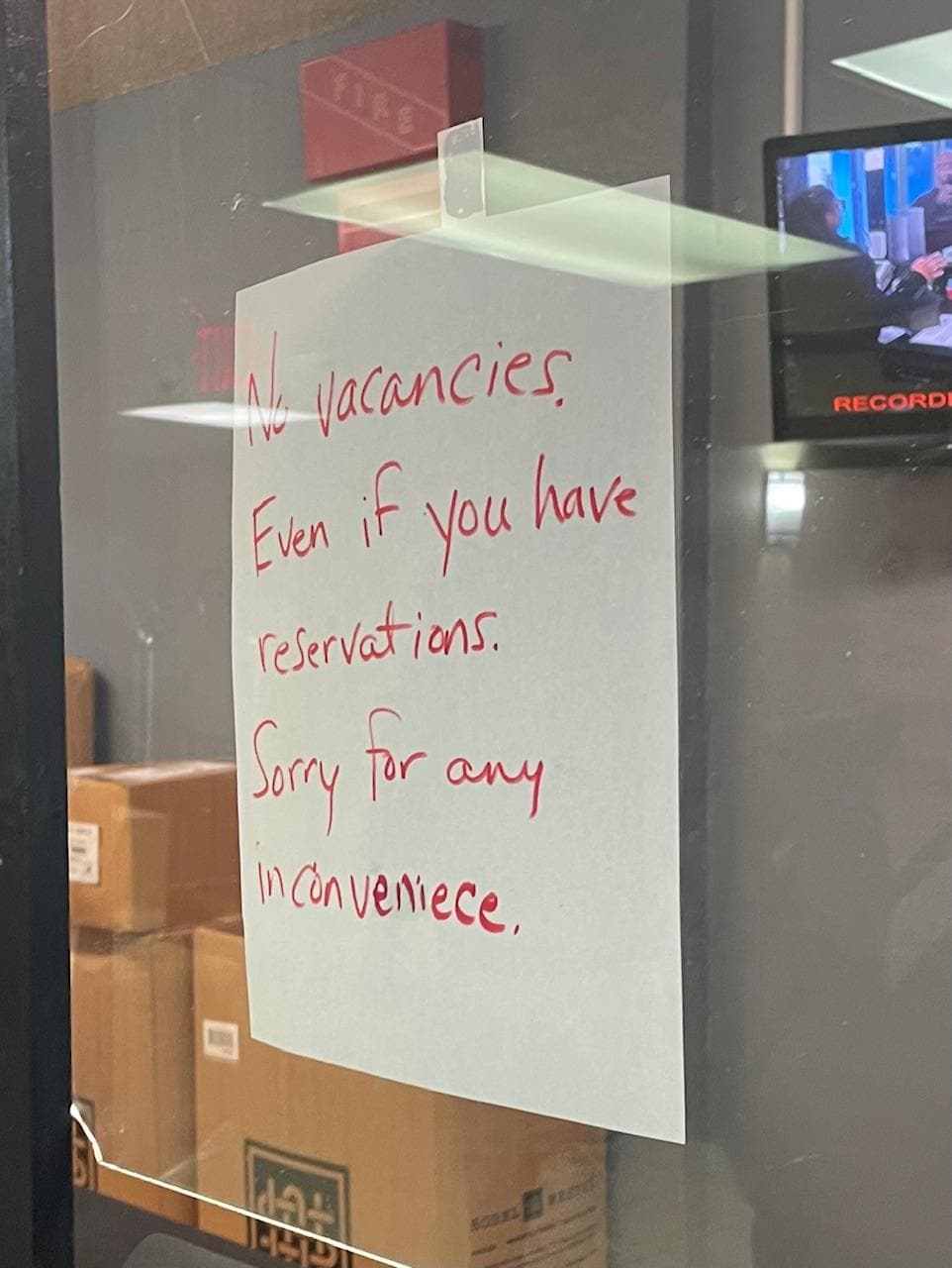 Not very inviting! We were able to stay, only by paying a higher price for a room we had already paid Expedia for.