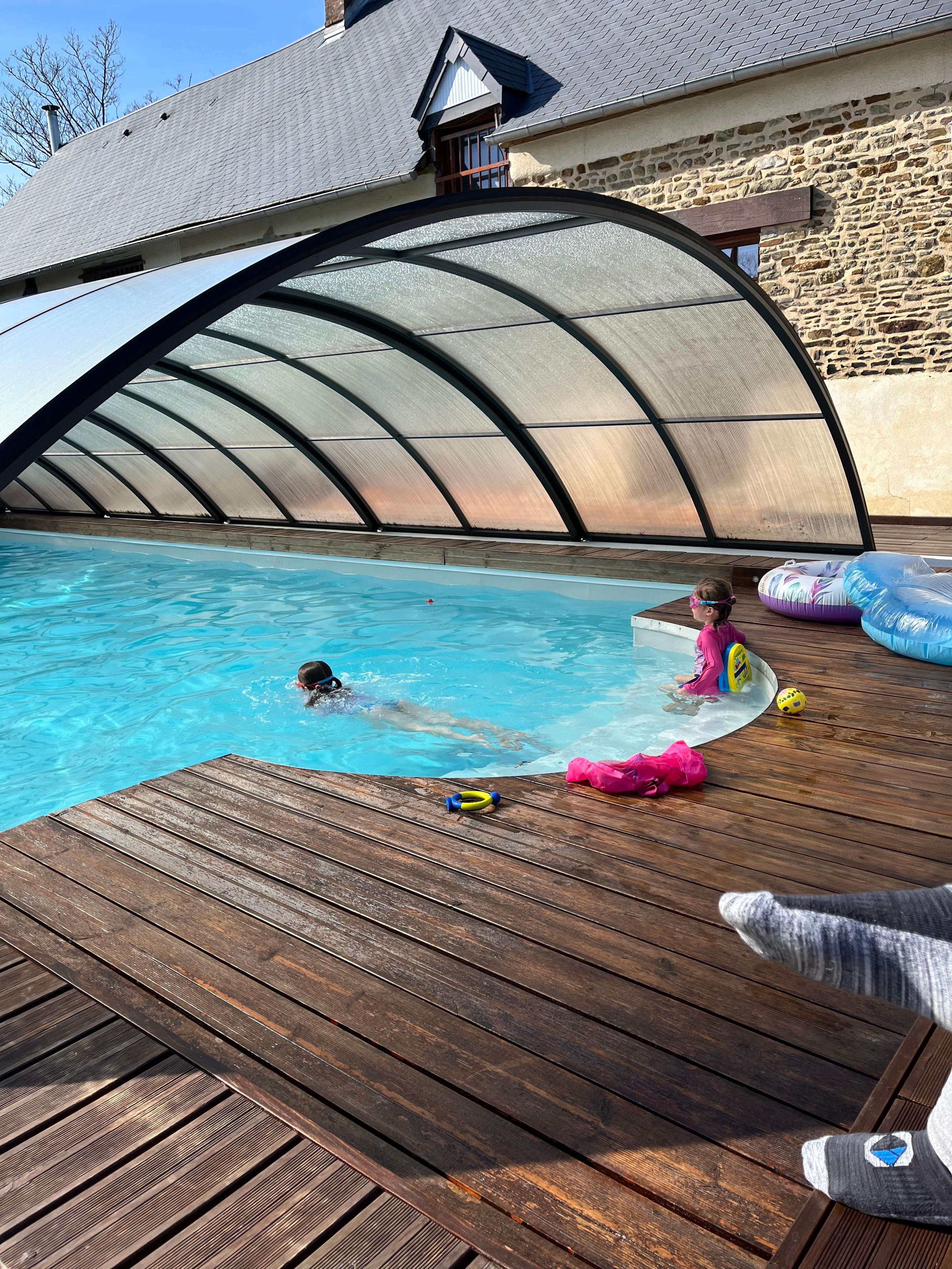 Cover on pool when it rained