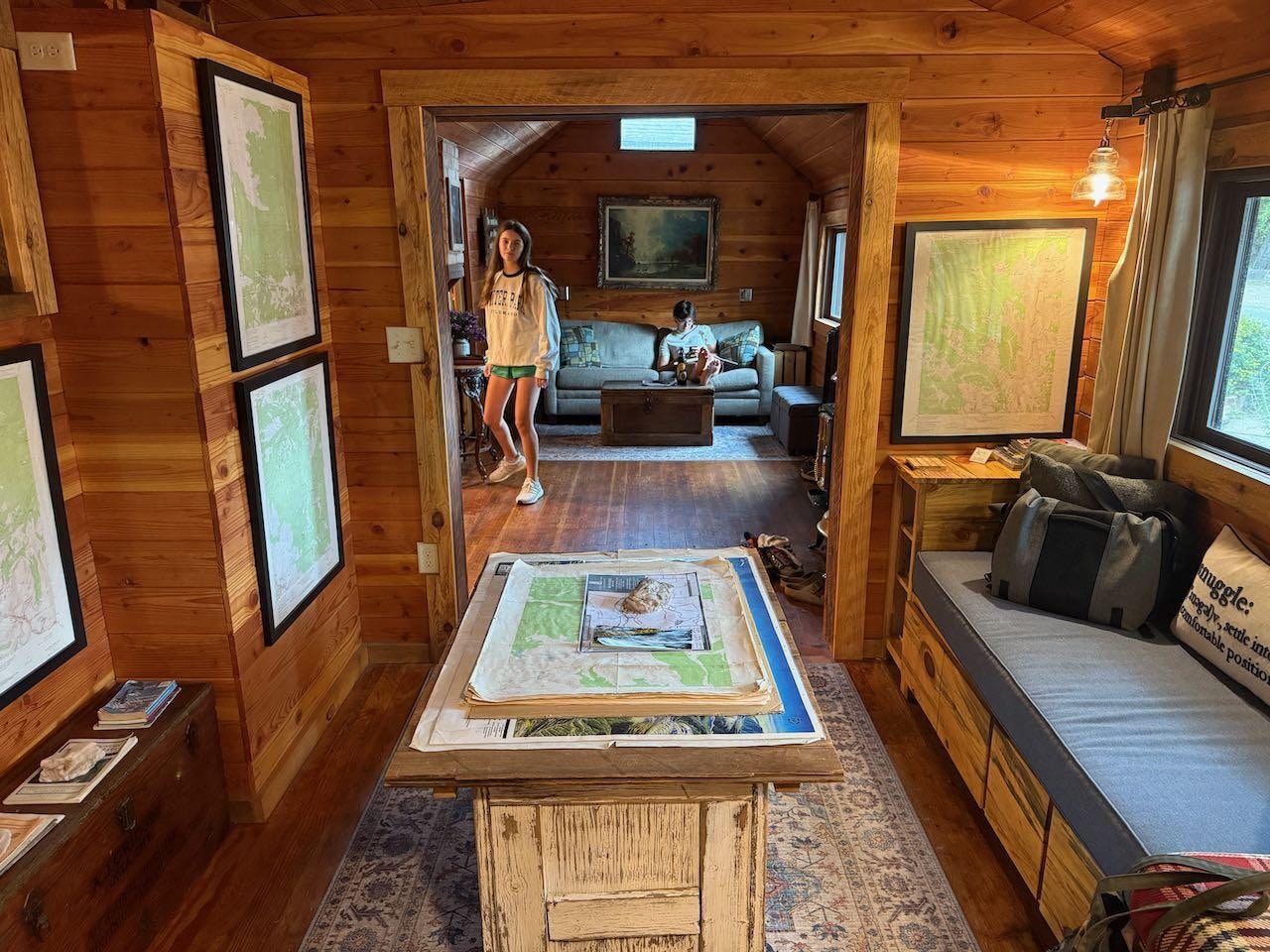 The "map room" was cool, and the window seat was a great place to sit and read with the window open and the fresh air flowing in.