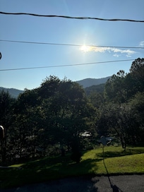 A view from the front of the house.