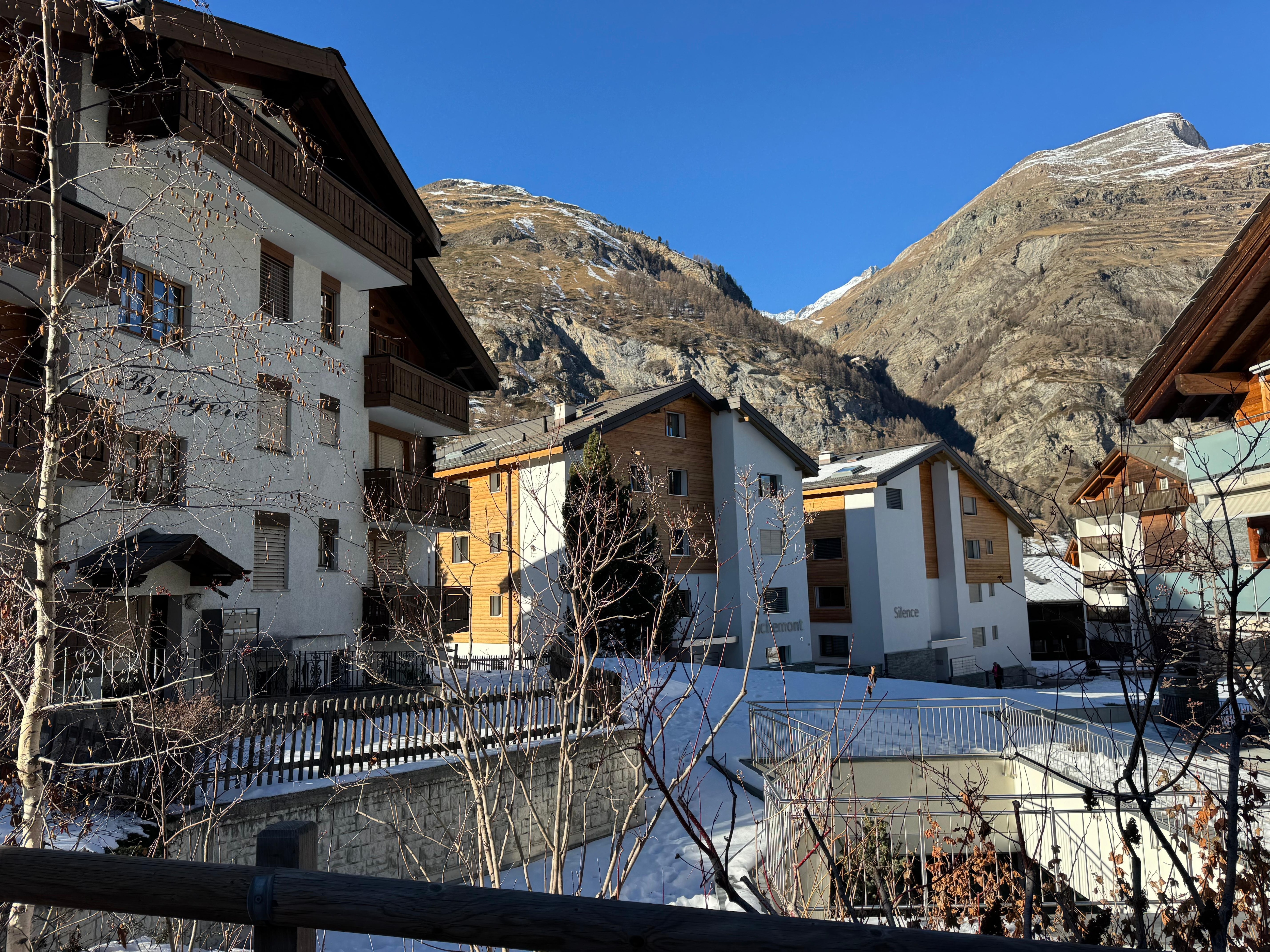 View of building from bus stop