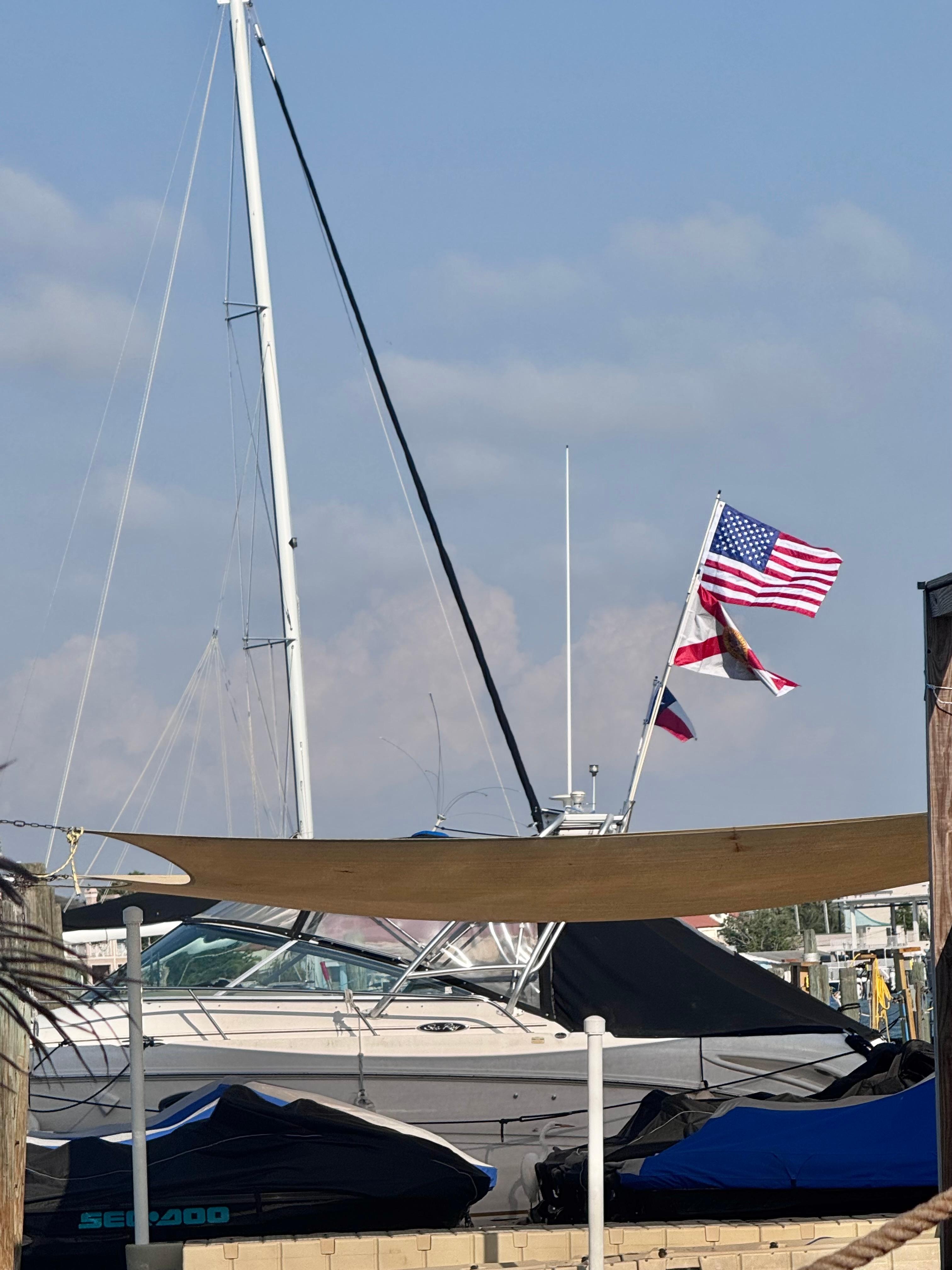 View from the deck over looking the marina 