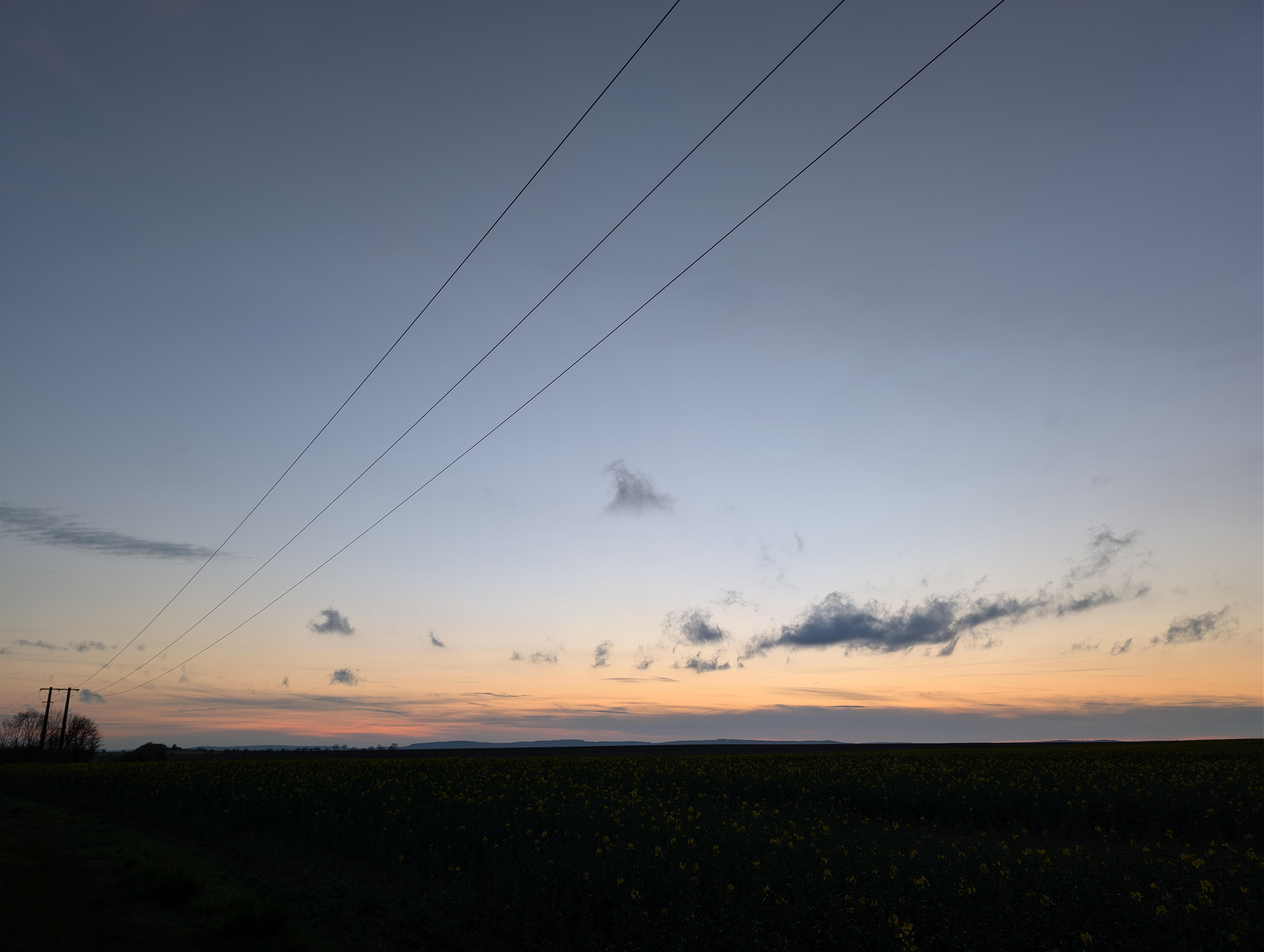 Sunset over the fields behind the Chateau.