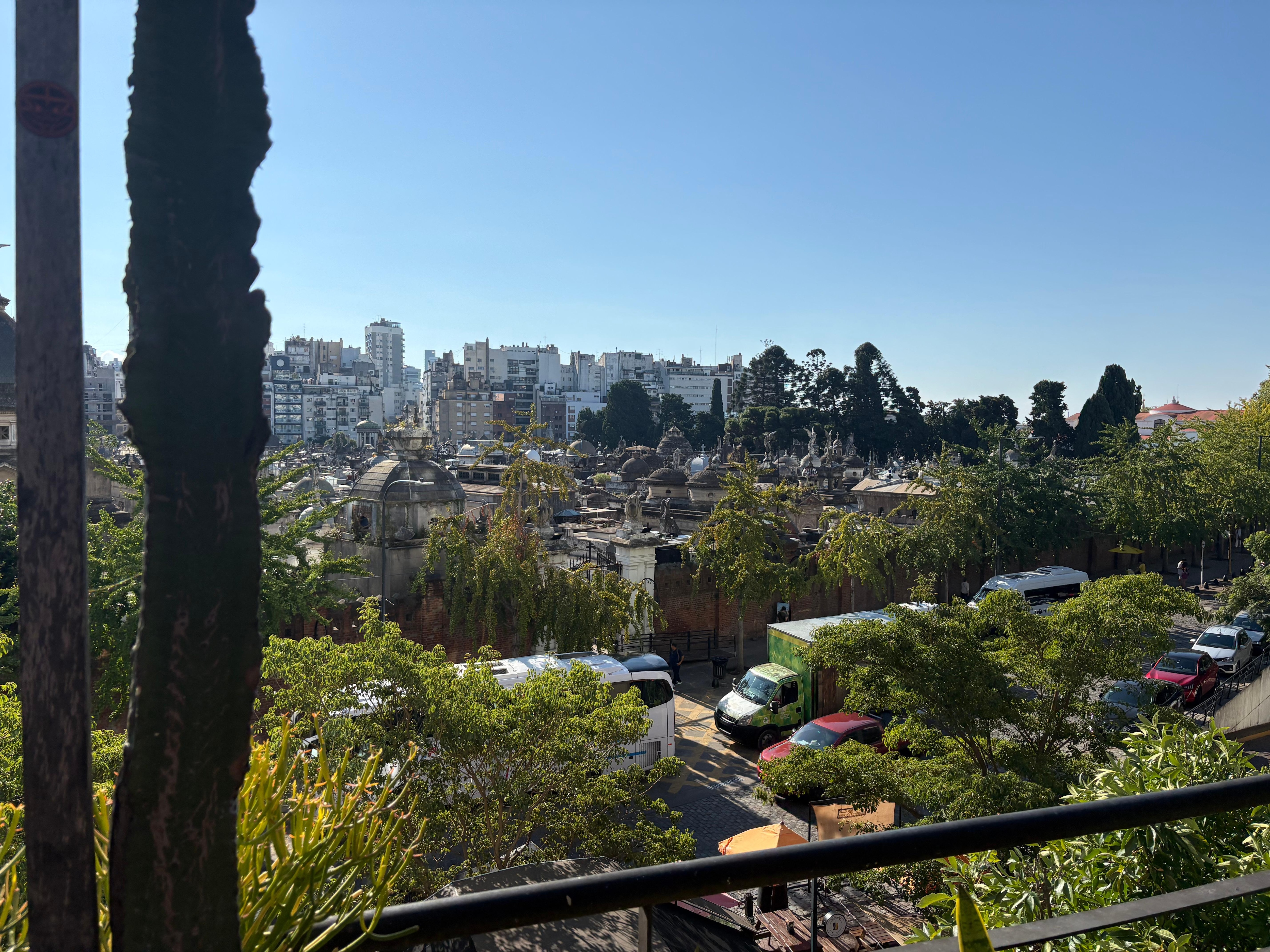 View of the cemetery from the rooftop