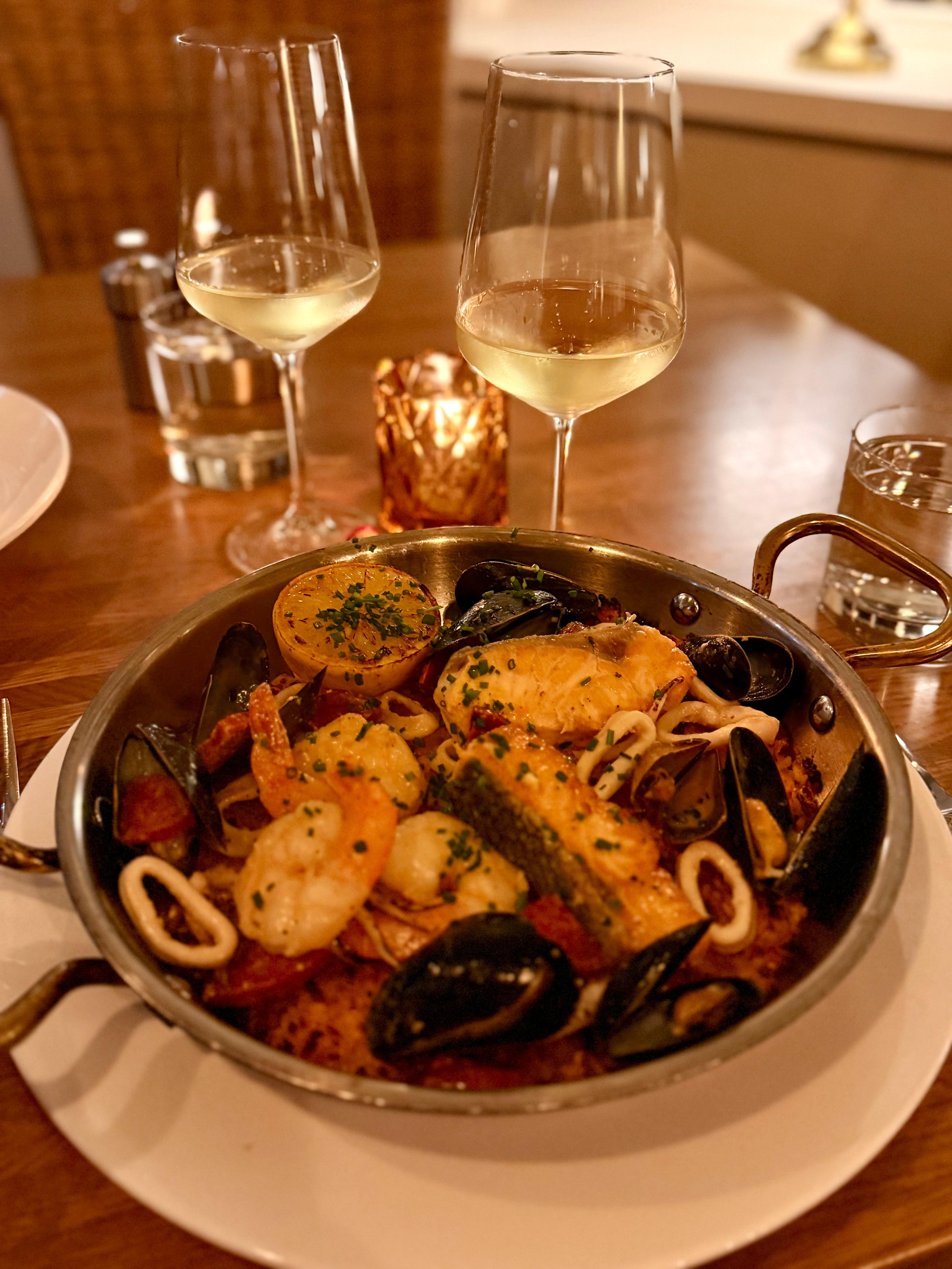 Paella at the restaurant 