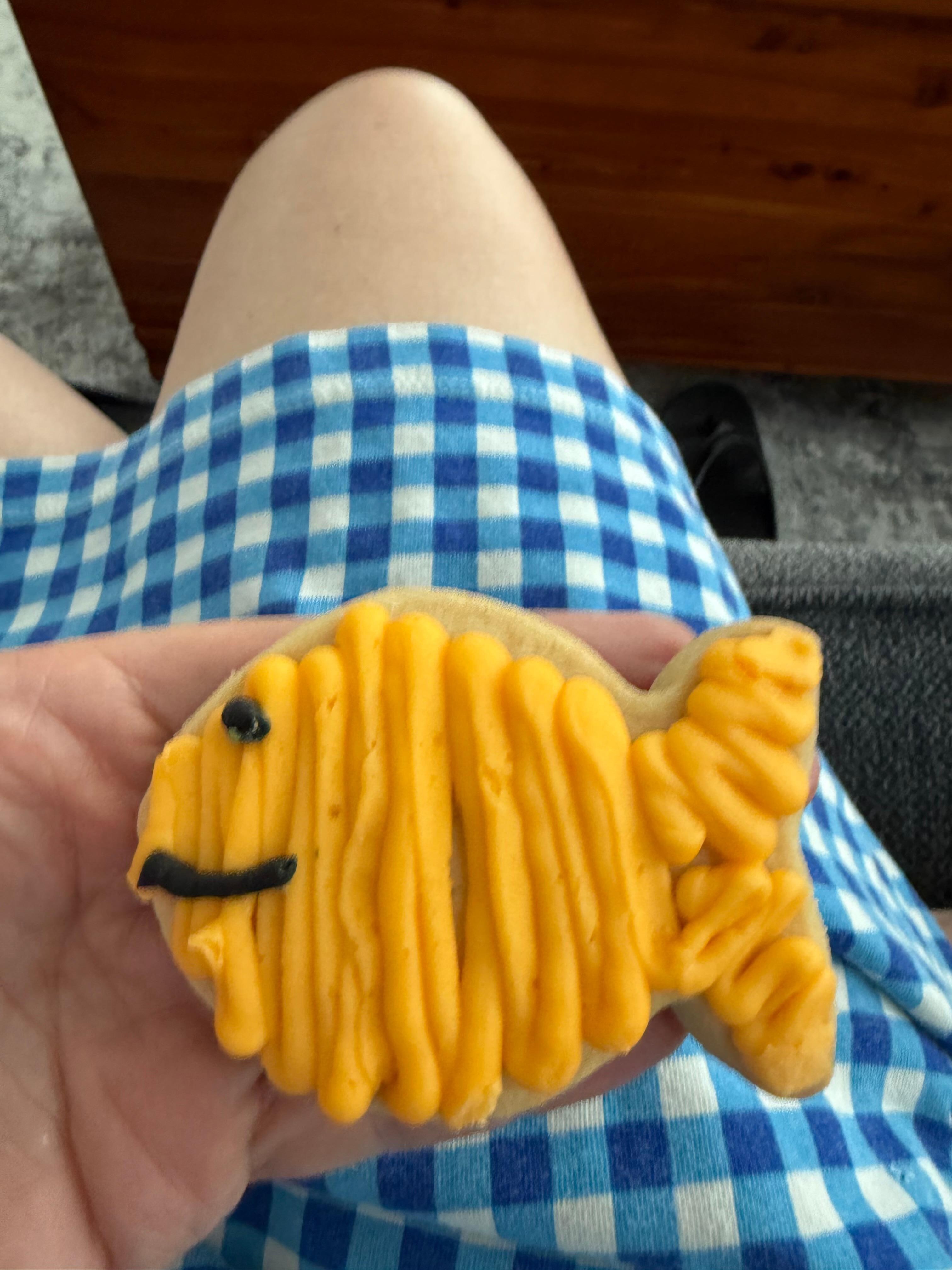 Cookie from bakery across street .