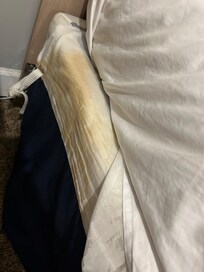 Filthy bed skirt on twin bed
