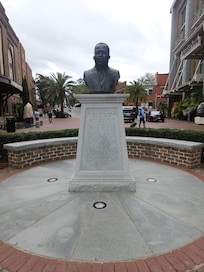 MLK statue outside of the hotel.