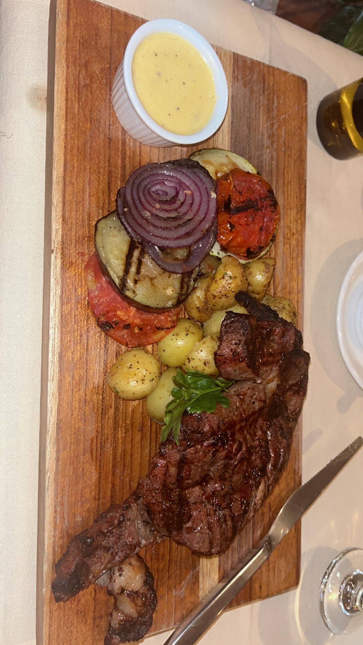 My ribeye…I had a few times. Very seasoned 