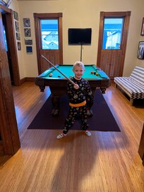 My 4 year old loving the game room amenities!