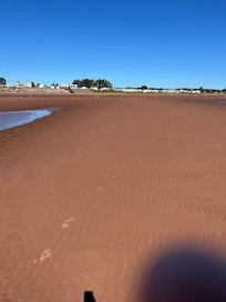 Beach with tide out. Sandbars are clean and nice for morning or evening walks