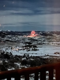 View of New Years fireworks at Granby Ranch from living room.