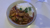 Asian chicken with rice was reasonably priced and it was very delicious