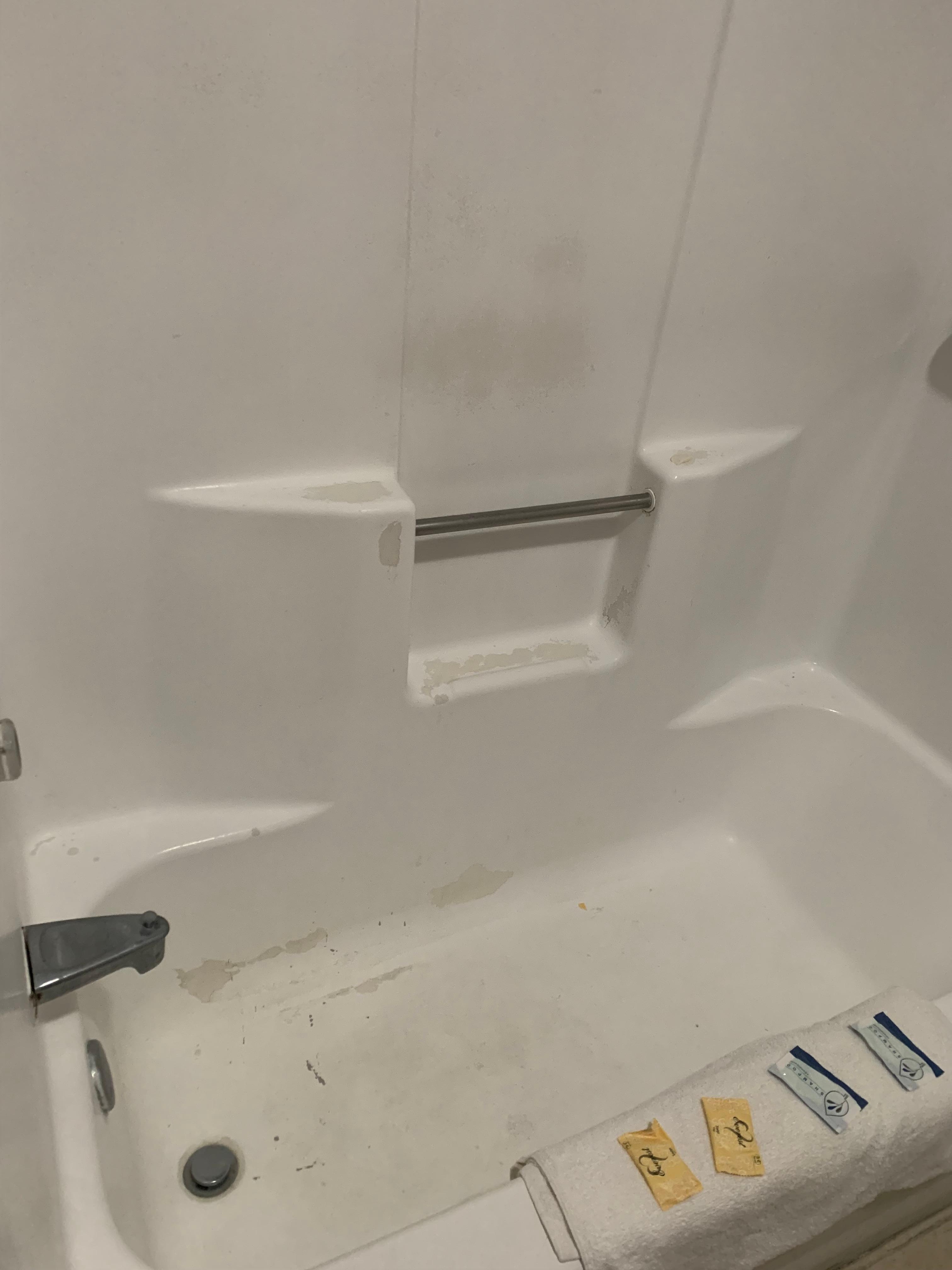 Shower water never got over lukewarm and was absolutely deplorable in condition - hotel sign said “newly renovated”!