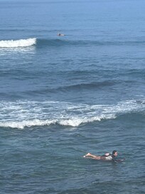 Surfers from the Lanai.