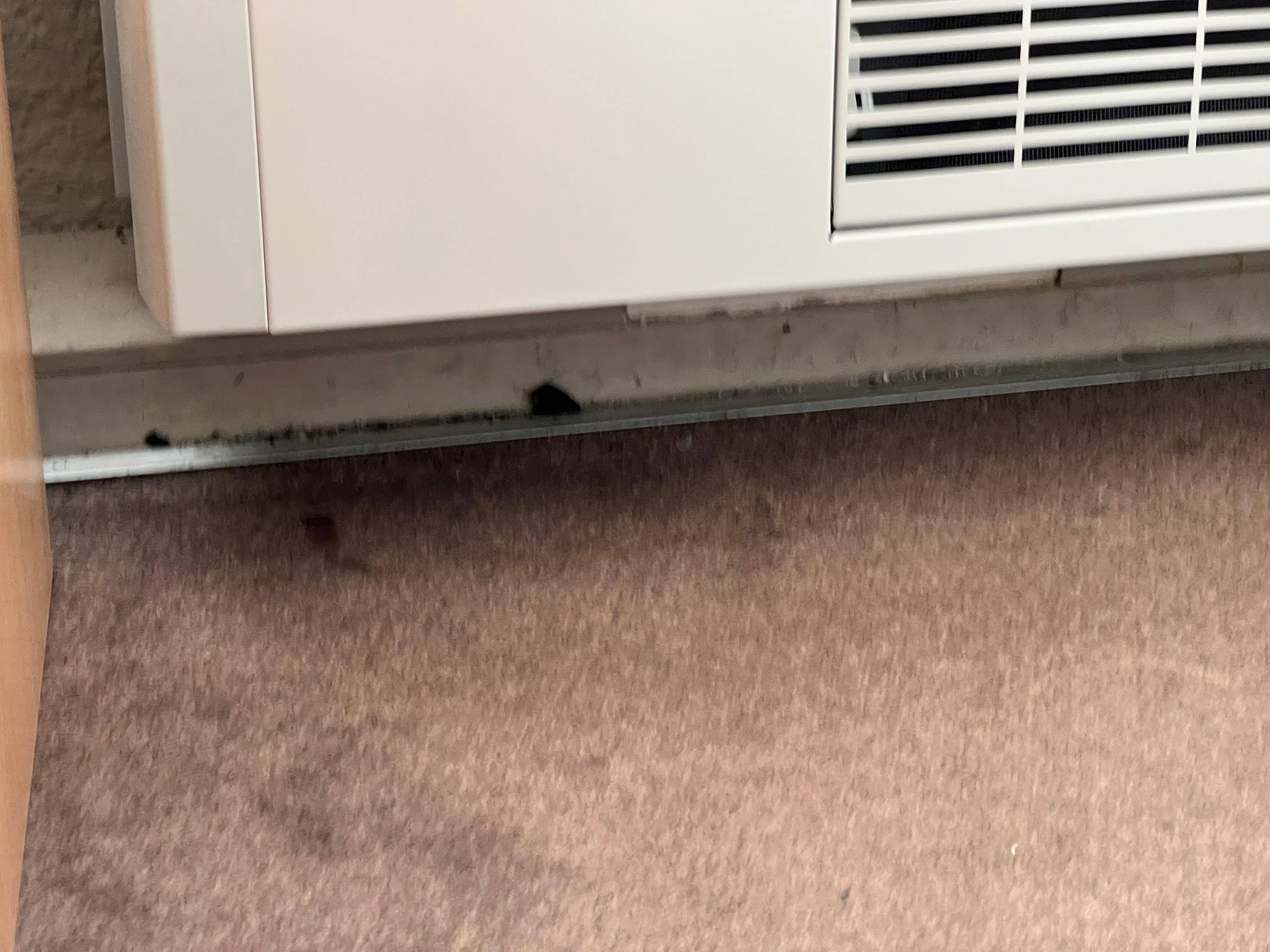 Der Boden unter der Heizung