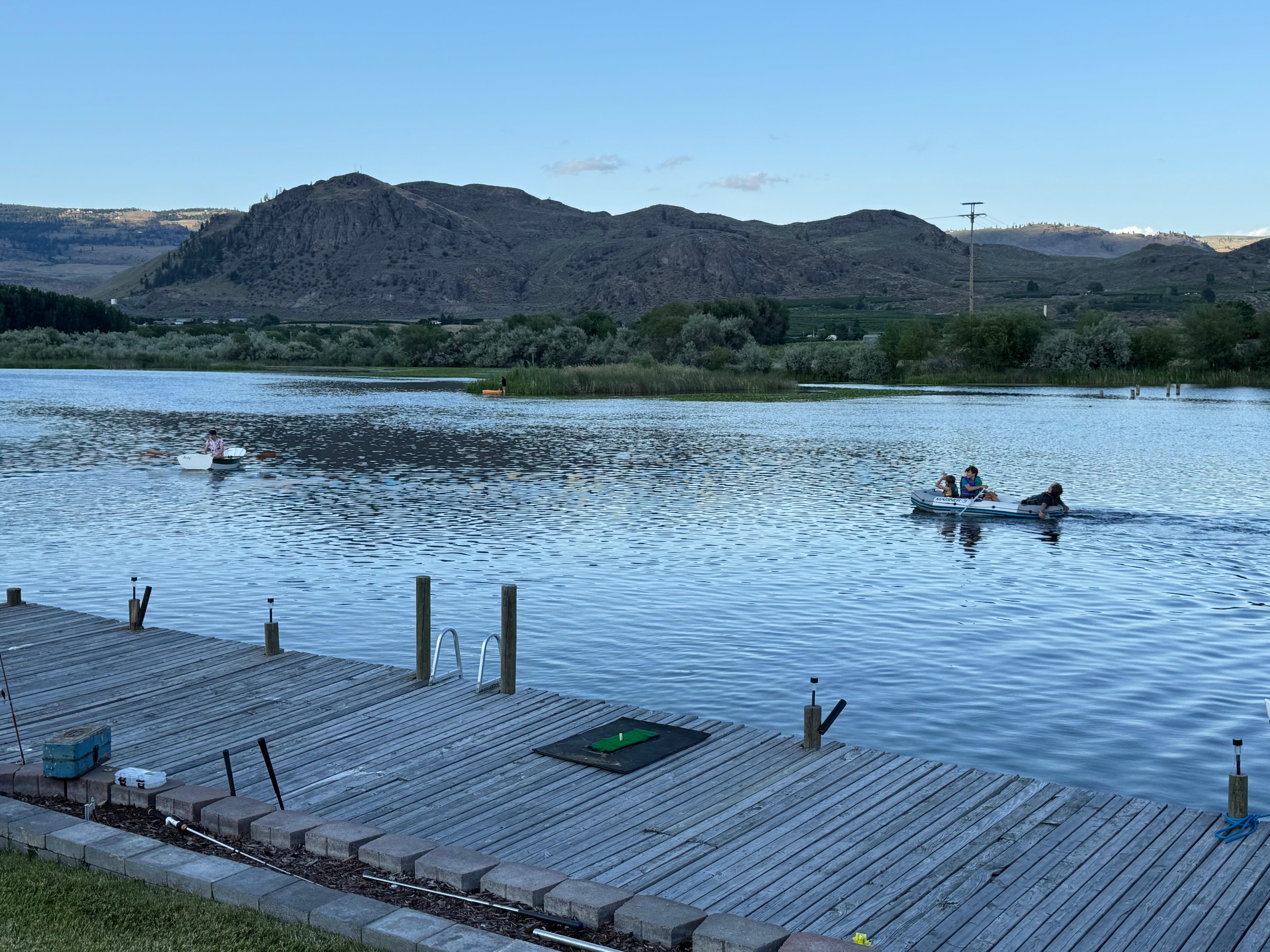 Portion of dock with great ladder to climb out of water