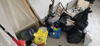 Garbage and broken chair and...