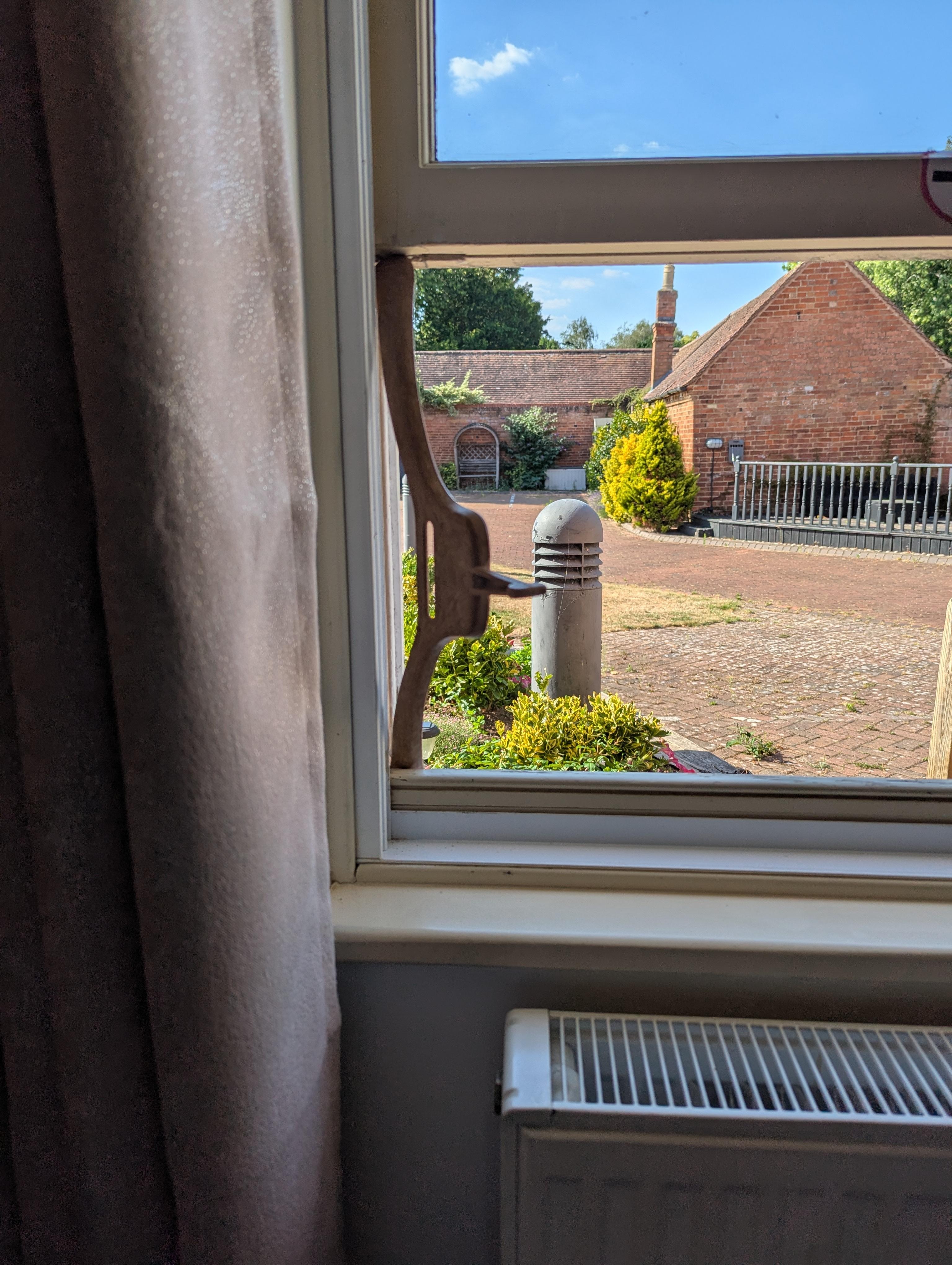 Propping the window open for ventilation