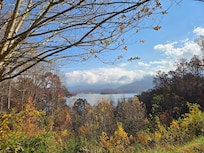 The view from the back patio area of the lodge.