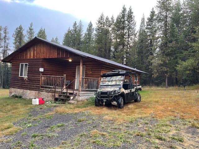 Our SxS parked by the cabin, ready to head out in the morning.