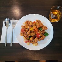 Some tasty dinners from room service and good price. Crispy fried chicken with cashews.