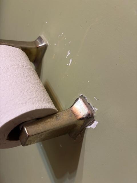 Paint and drywall in need of repair