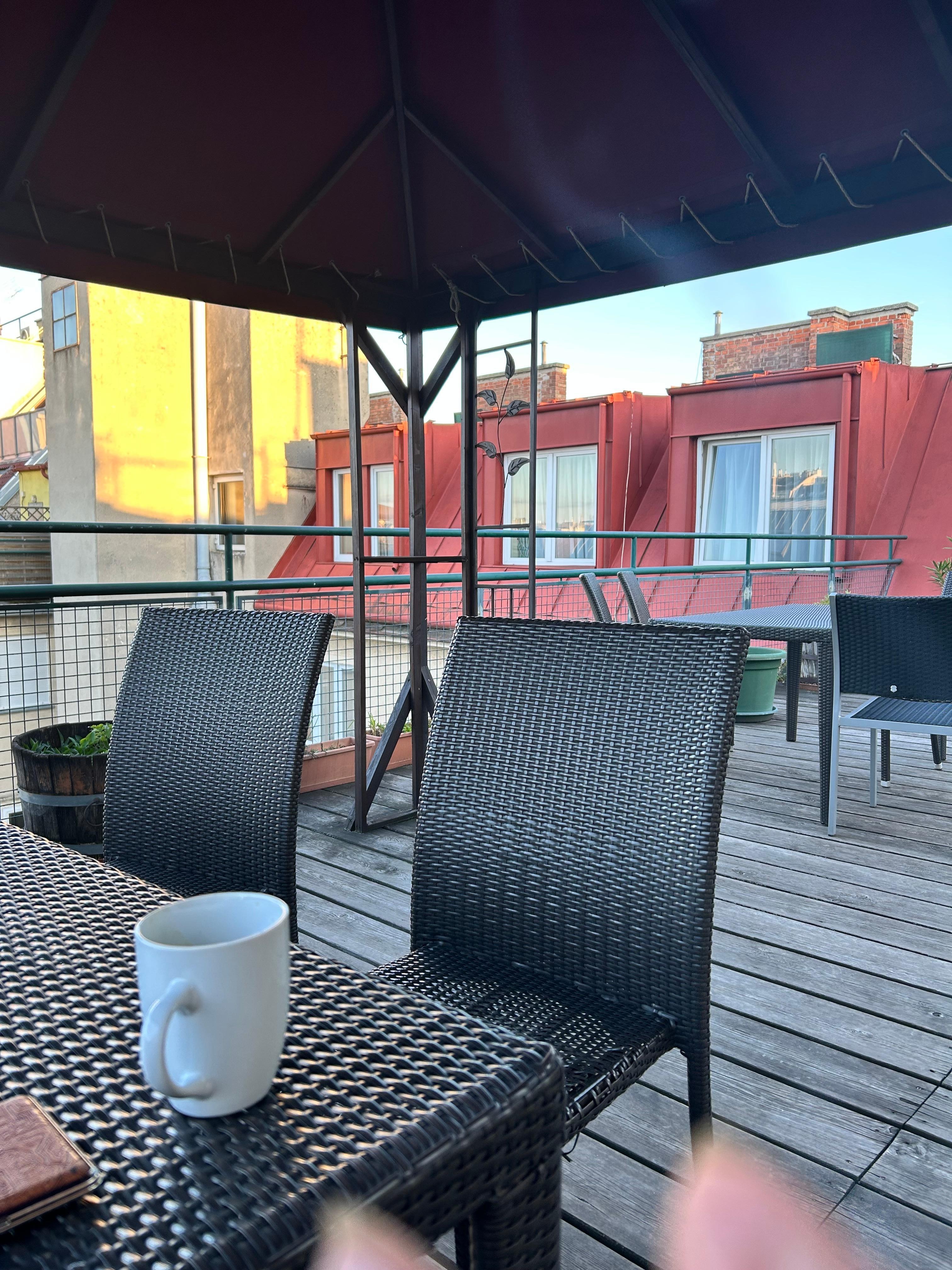 Very cool place to enjoy morning coffee 