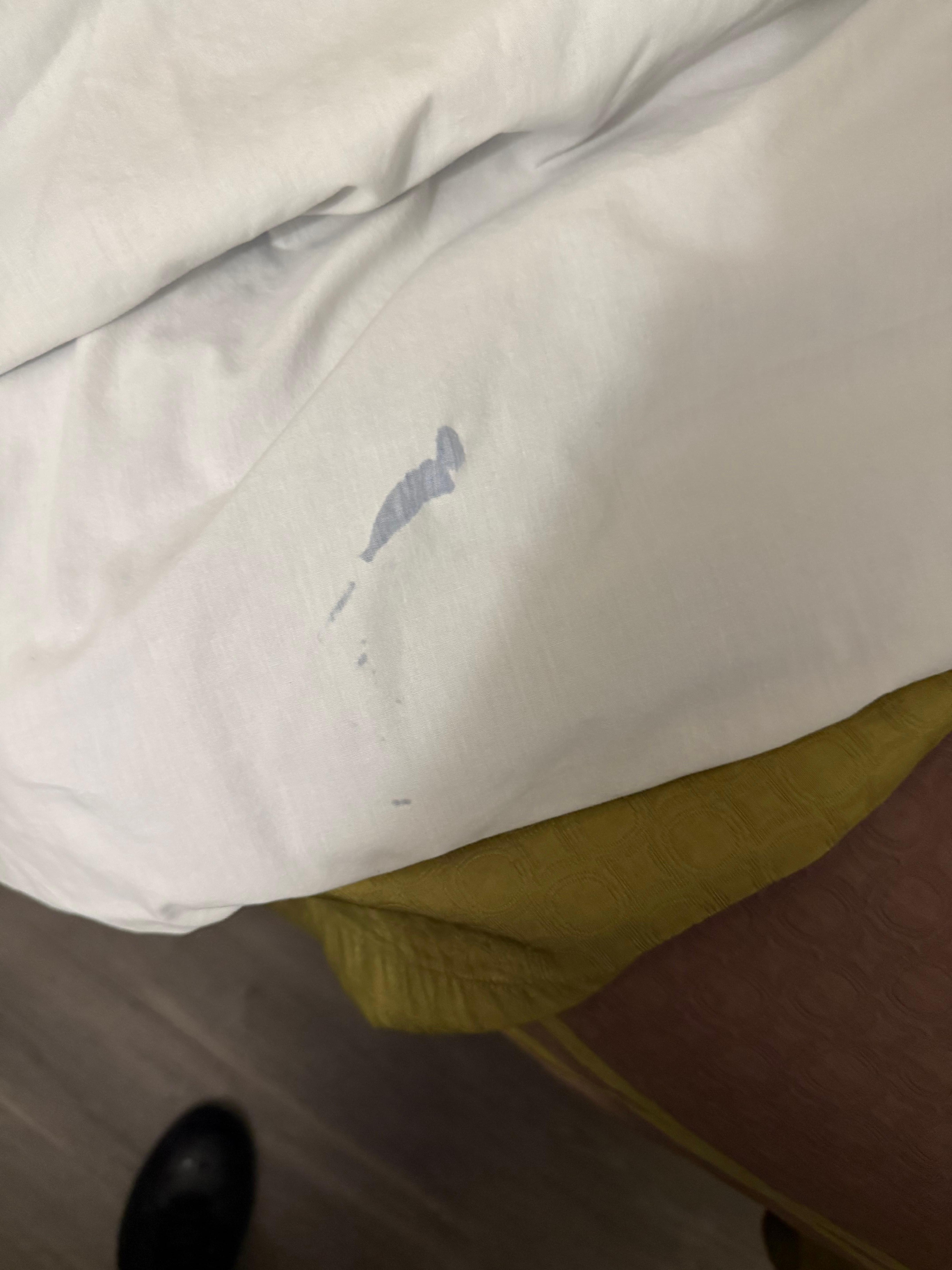 Blue stain on sheets