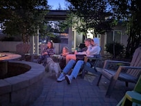 Dusk around the firepit.