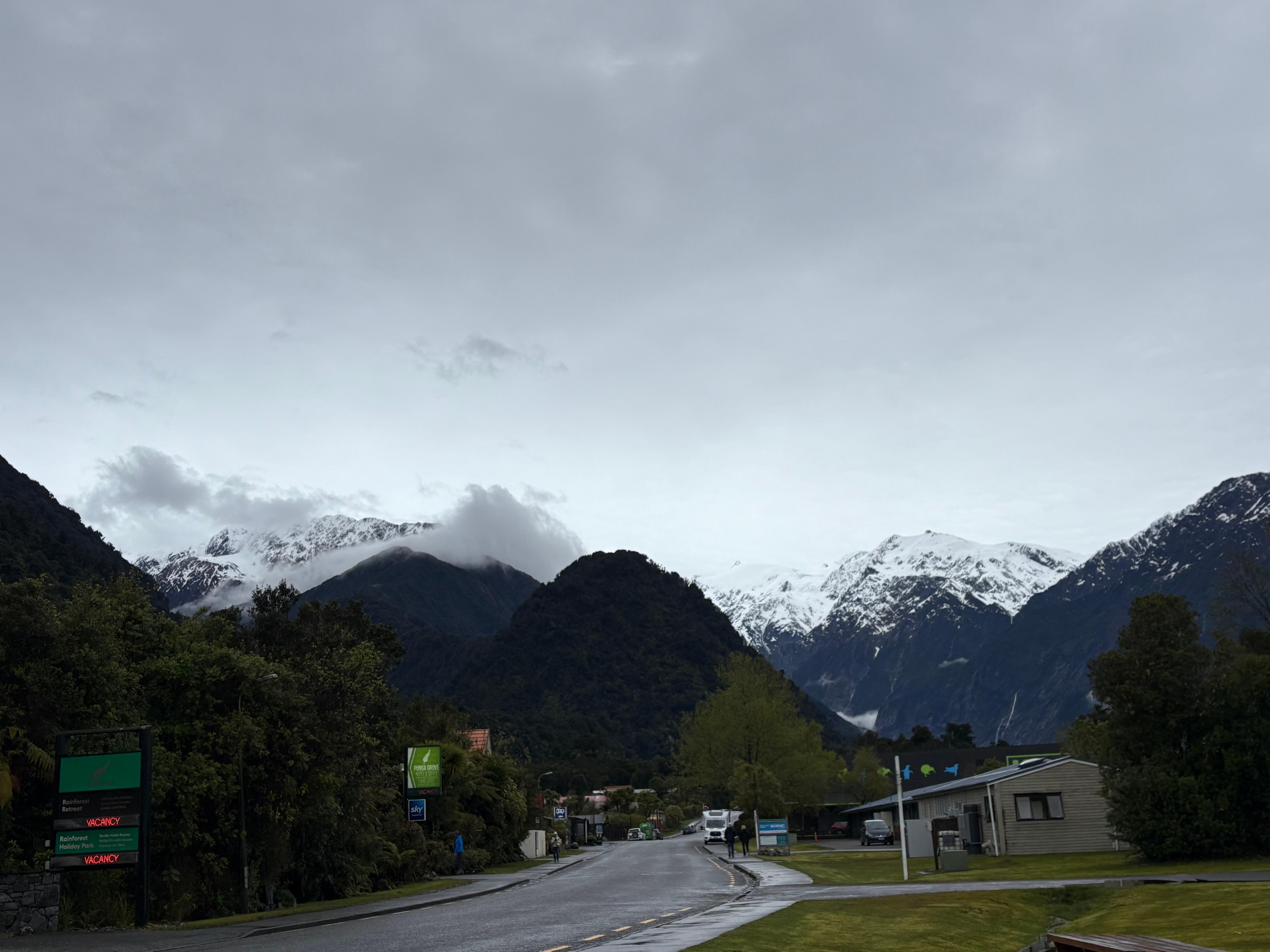 From the road outside the hotel