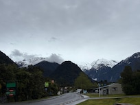 From the road outside the hotel