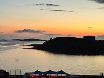 Sunset view from balcony in the room