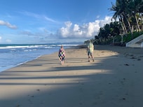Beach in front of complex