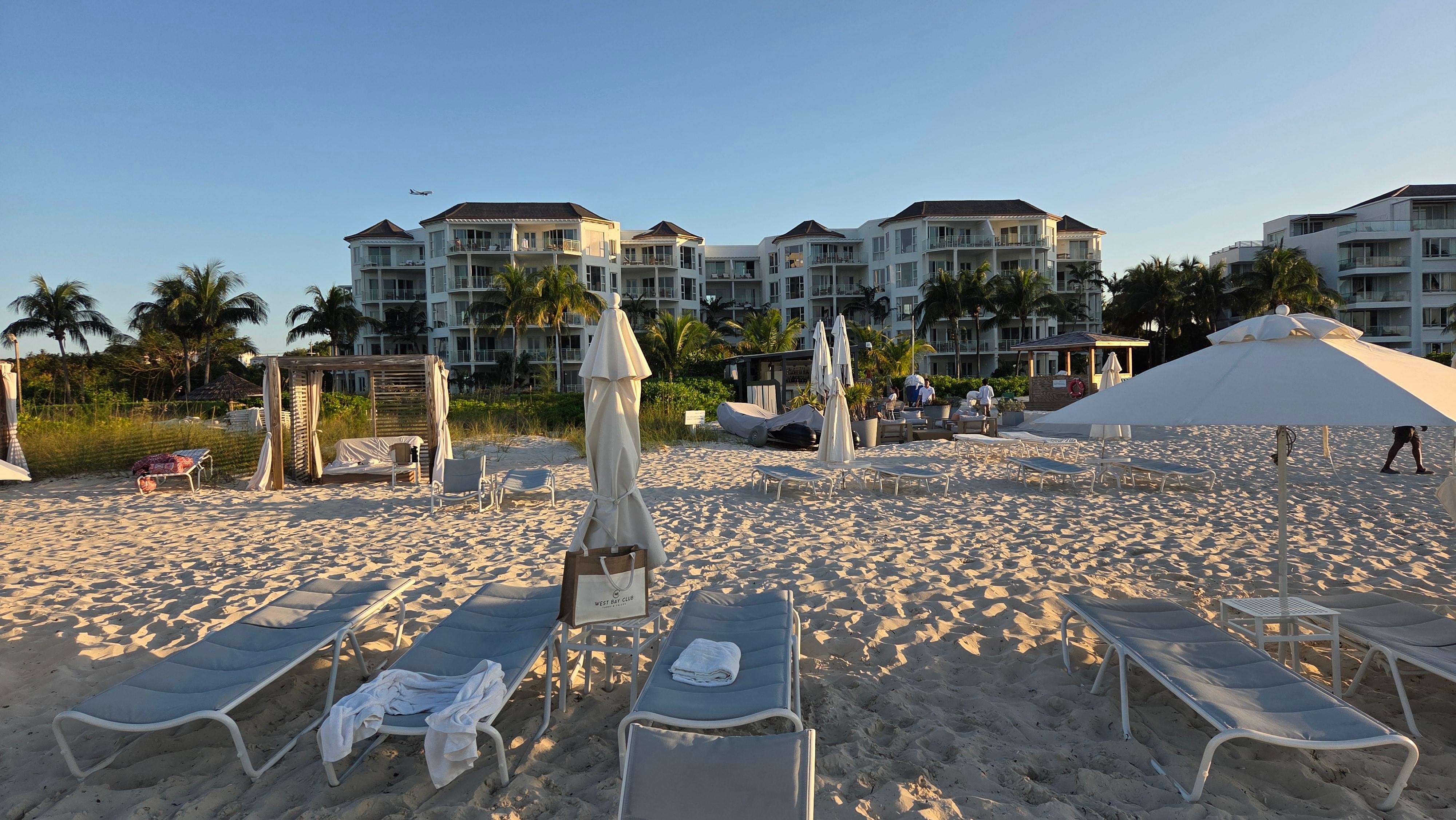 View from beach to hotel