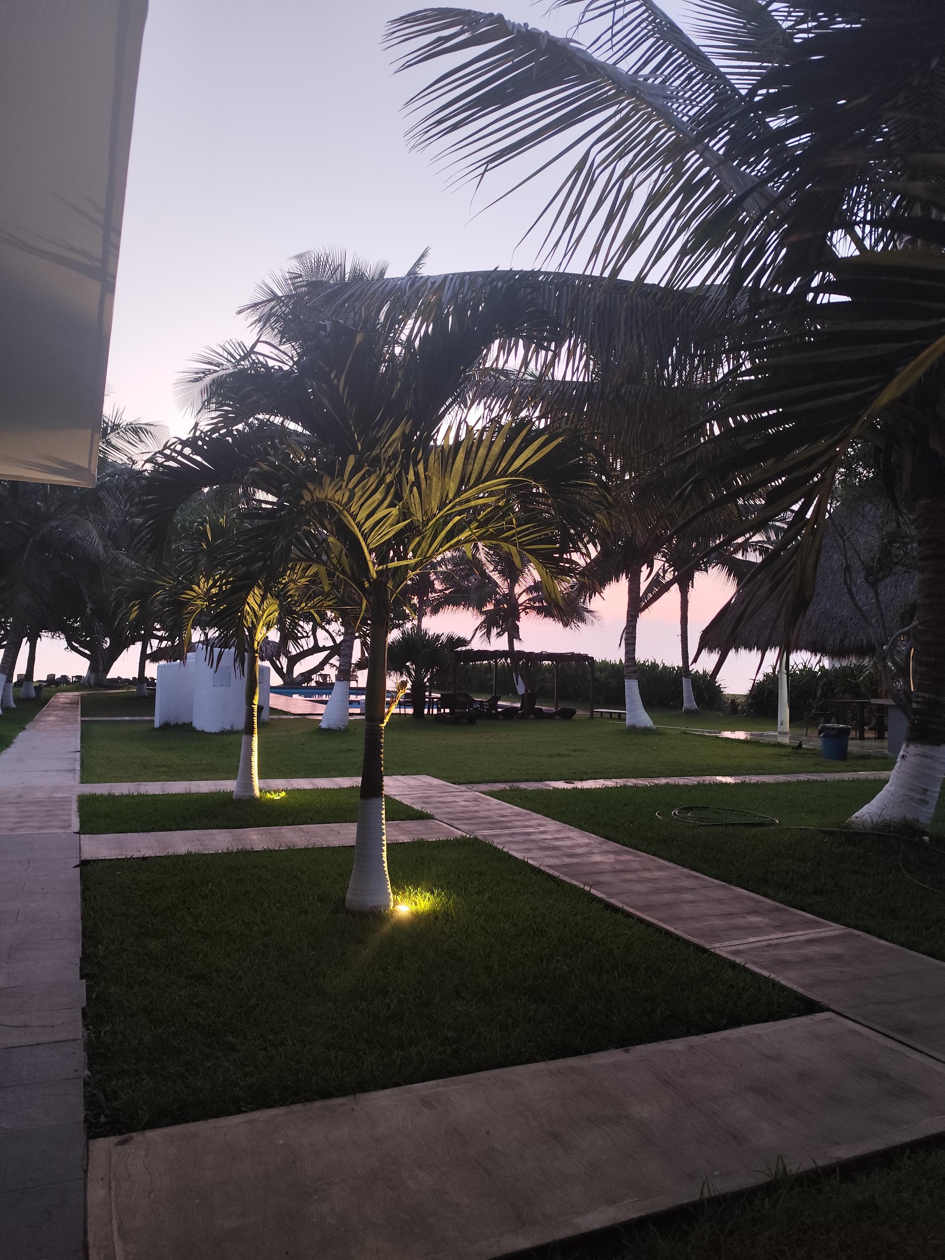 Saliendo de la habitación, el edificio esta perpendicular al mar, así que no tienes vista directa al mar, pero igual el patio / garage está lindo.