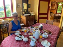 Lovely breakfast with homemade bread and jams