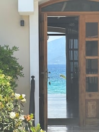 View from the front of the hotel through to the sea