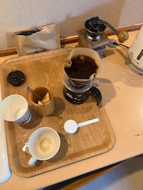 Grind your own fresh coffee in your room ! Yum!