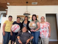 We celebrated 2 birthdays. We are high school friends from San Antonio.