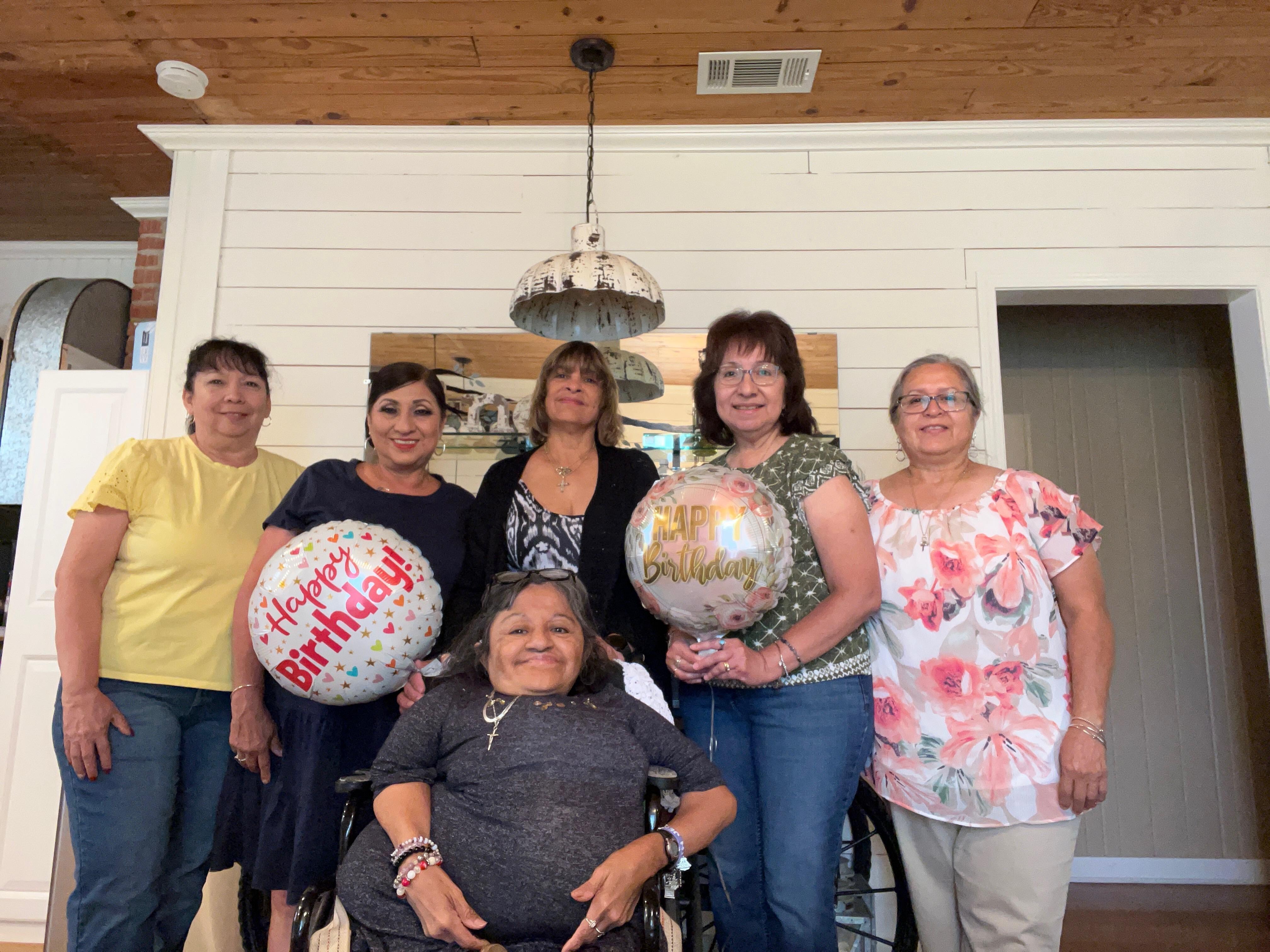 We celebrated 2 birthdays. We are high school friends from San Antonio. 