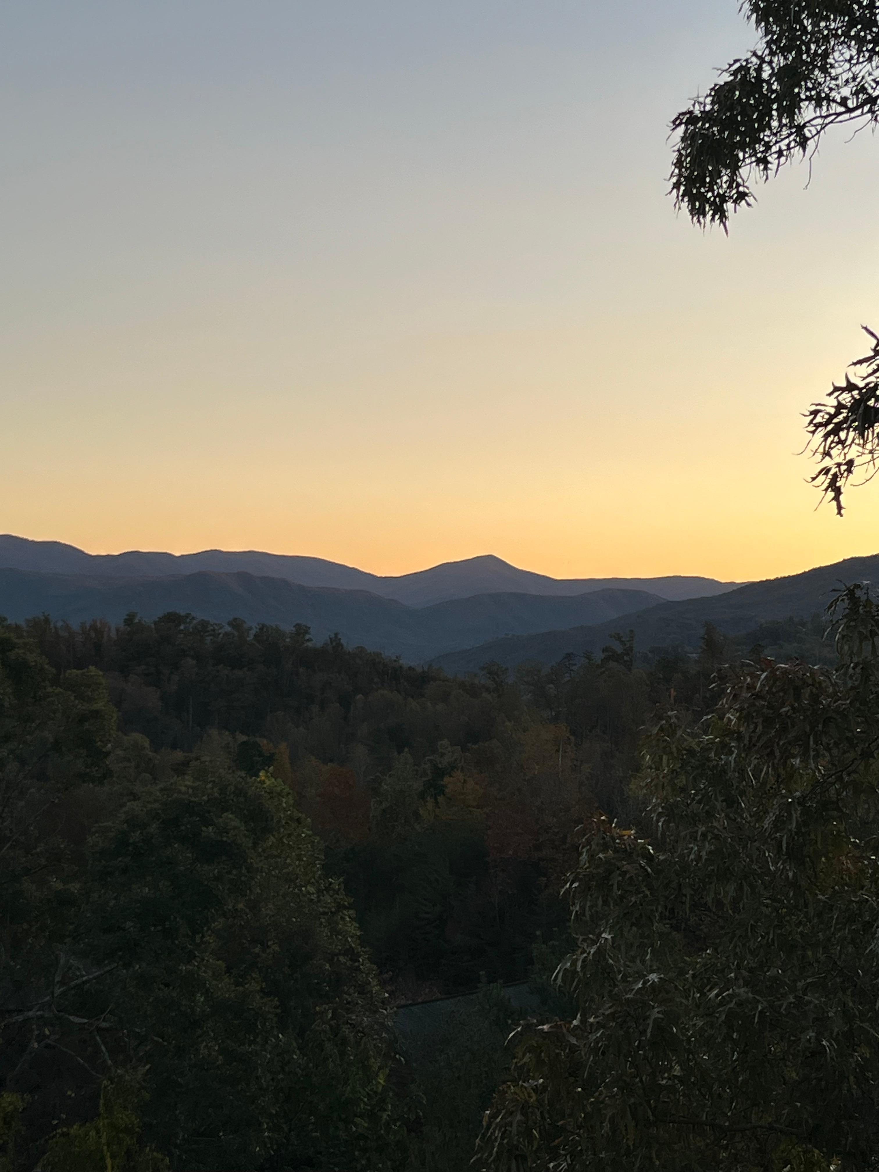 Sunset from the second floor balcony.