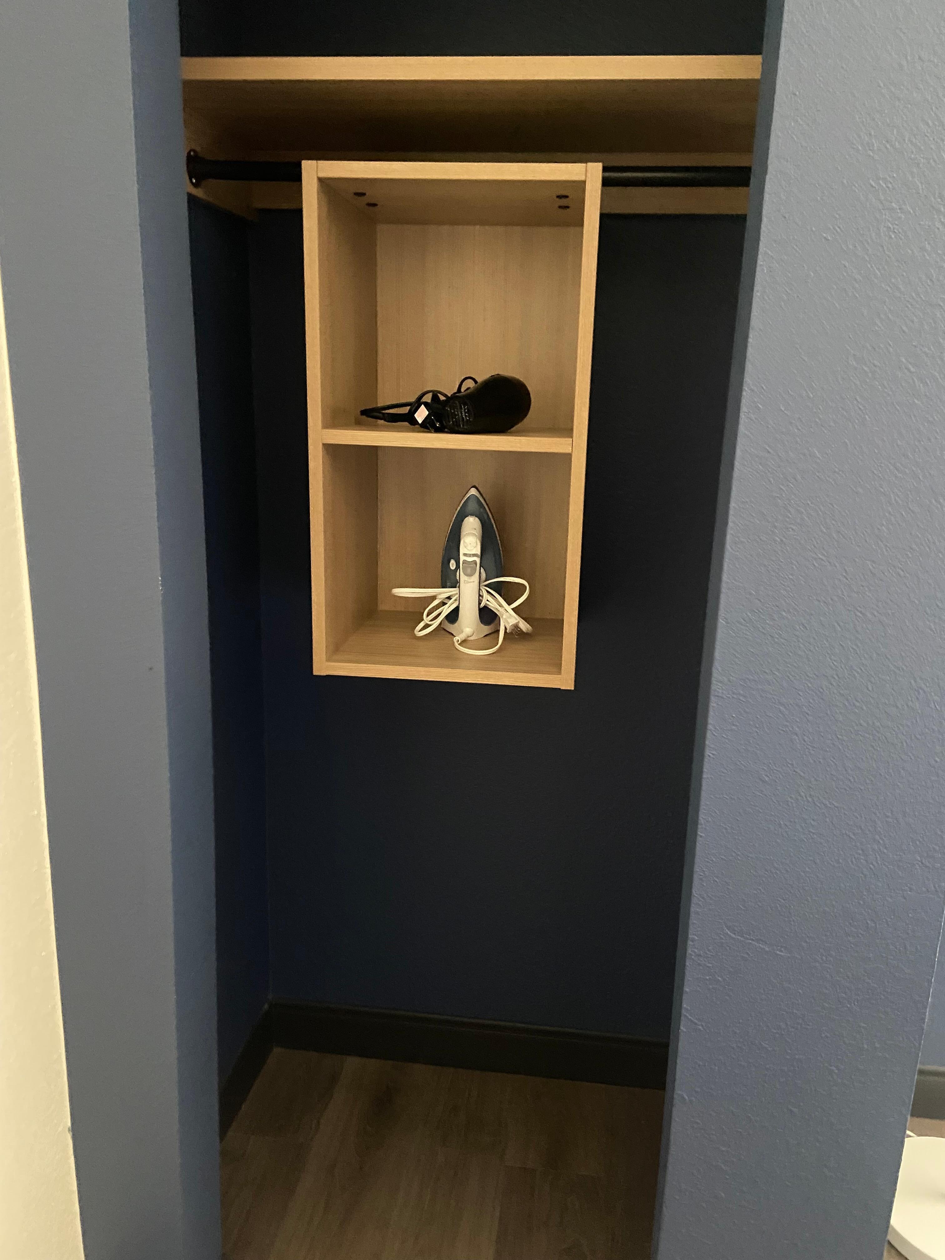 Hairdryer outside the bathroom