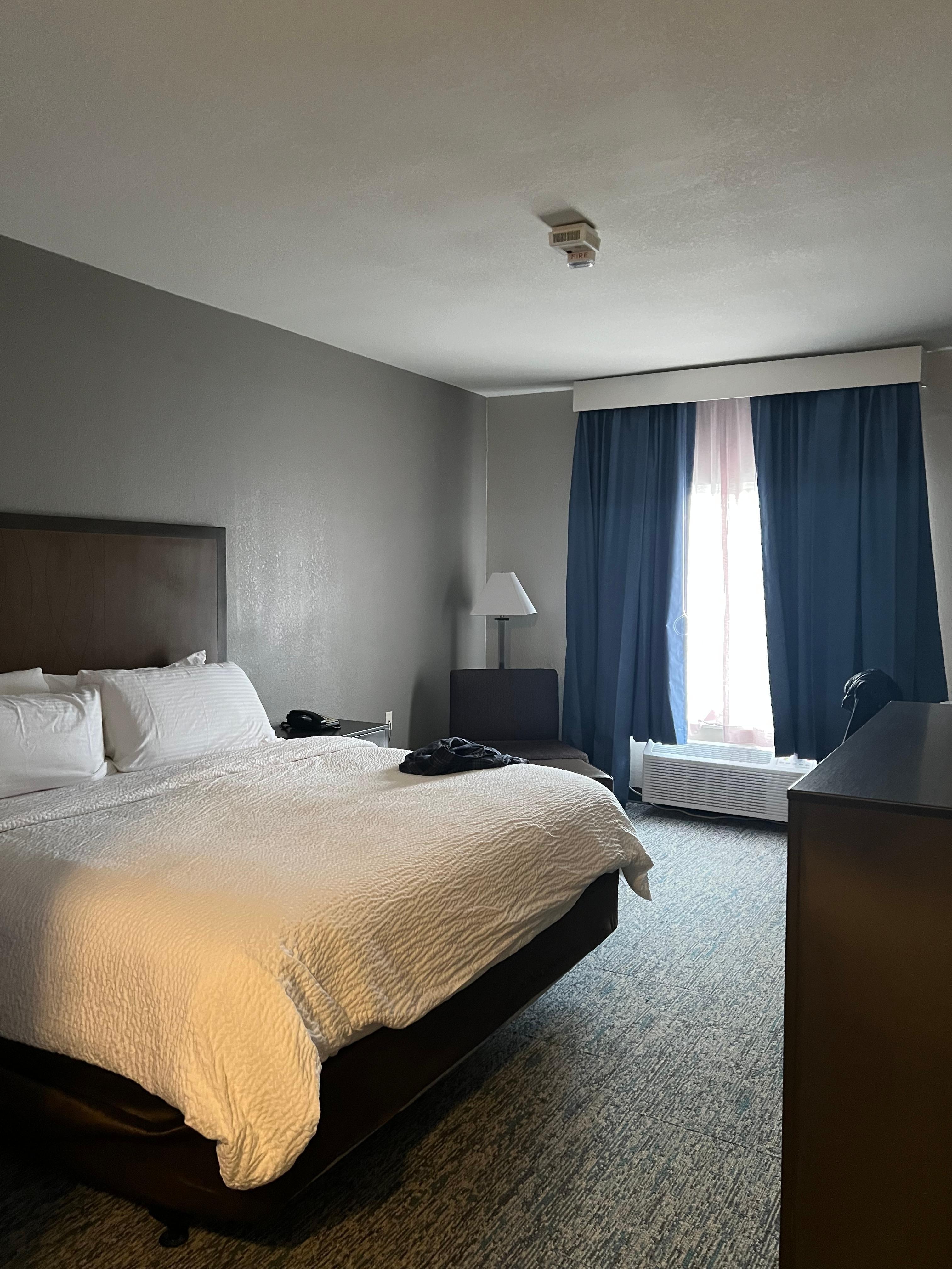 Decent size room and nice bed