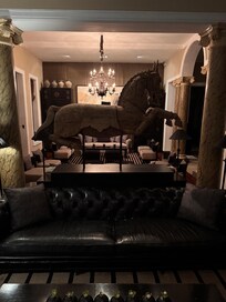 The hotel lobby