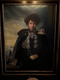 Jimi Hendrix’s portrait in the lobby along with other notables who are affiliated with Seattle.