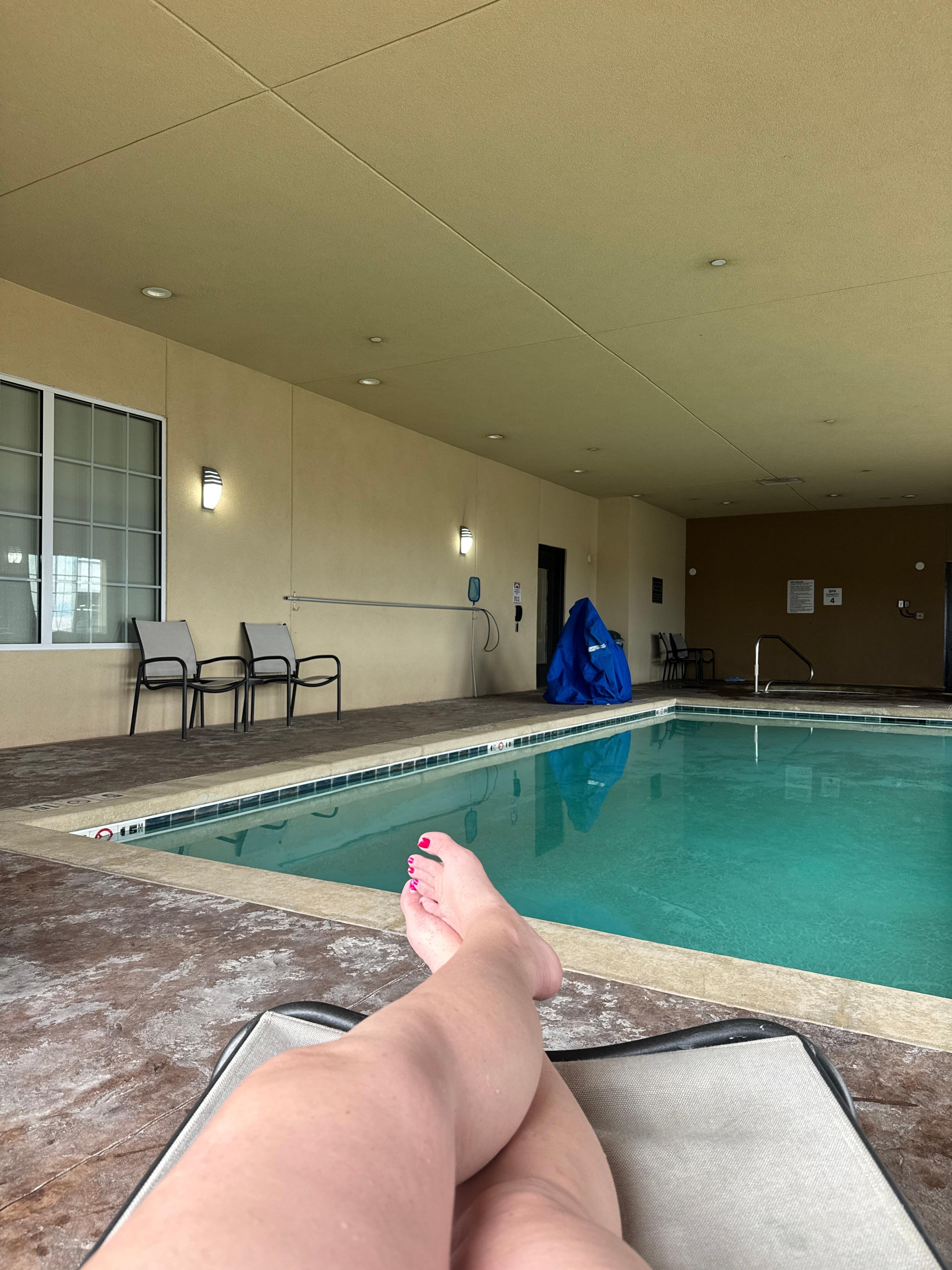 relaxing by the pool