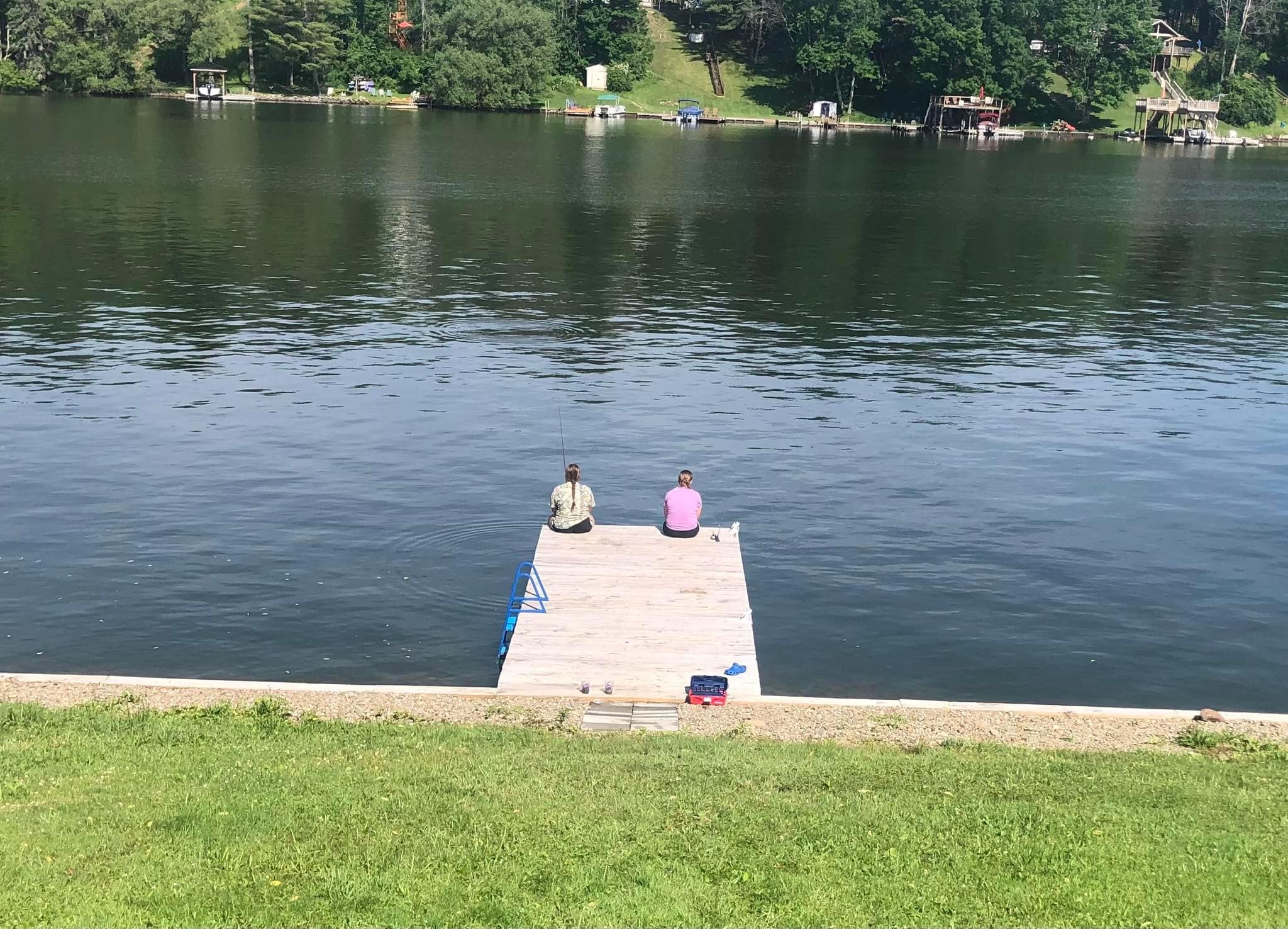 My daughters fishing at the lake