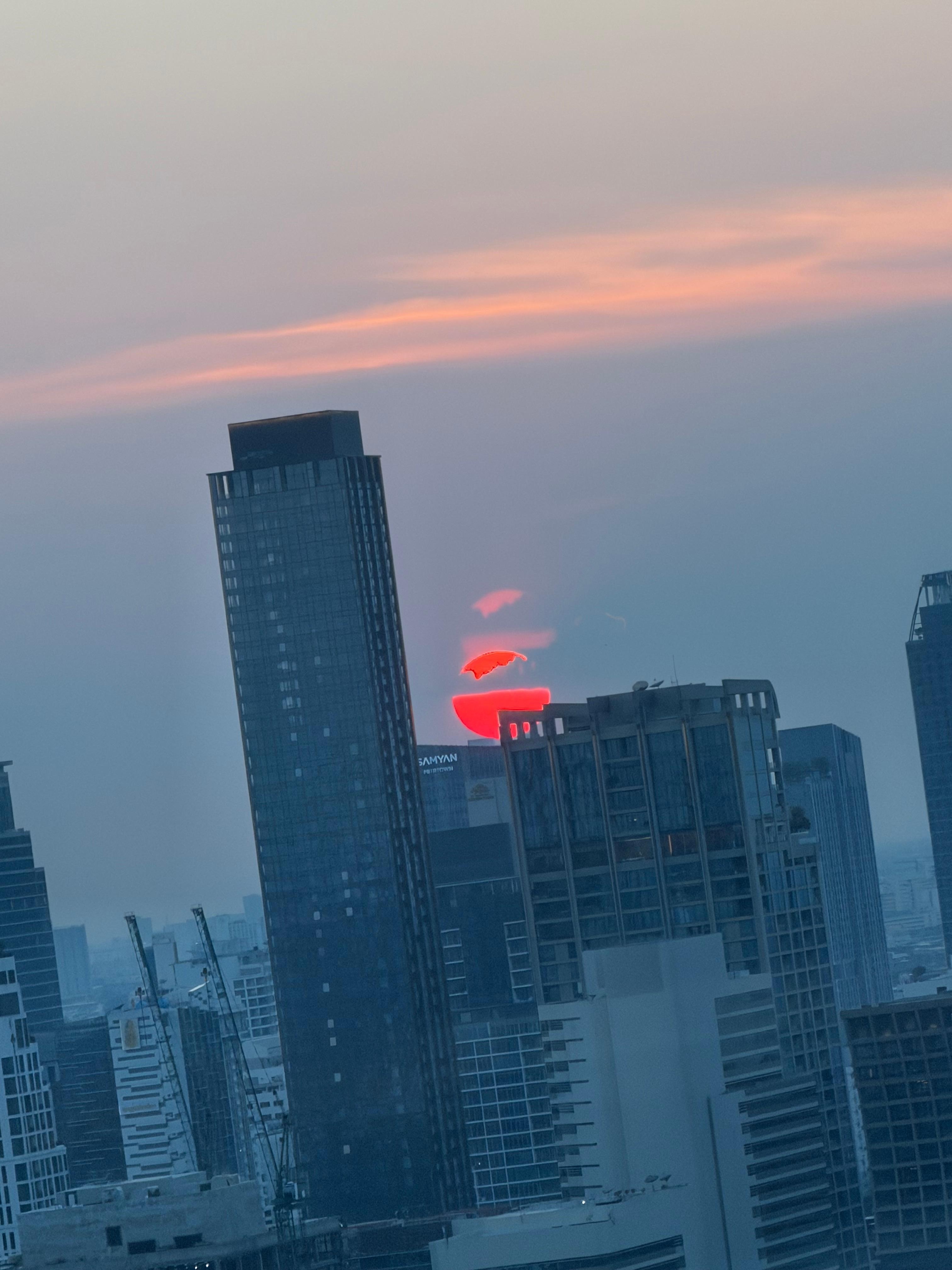 Från rummet solnedgången 