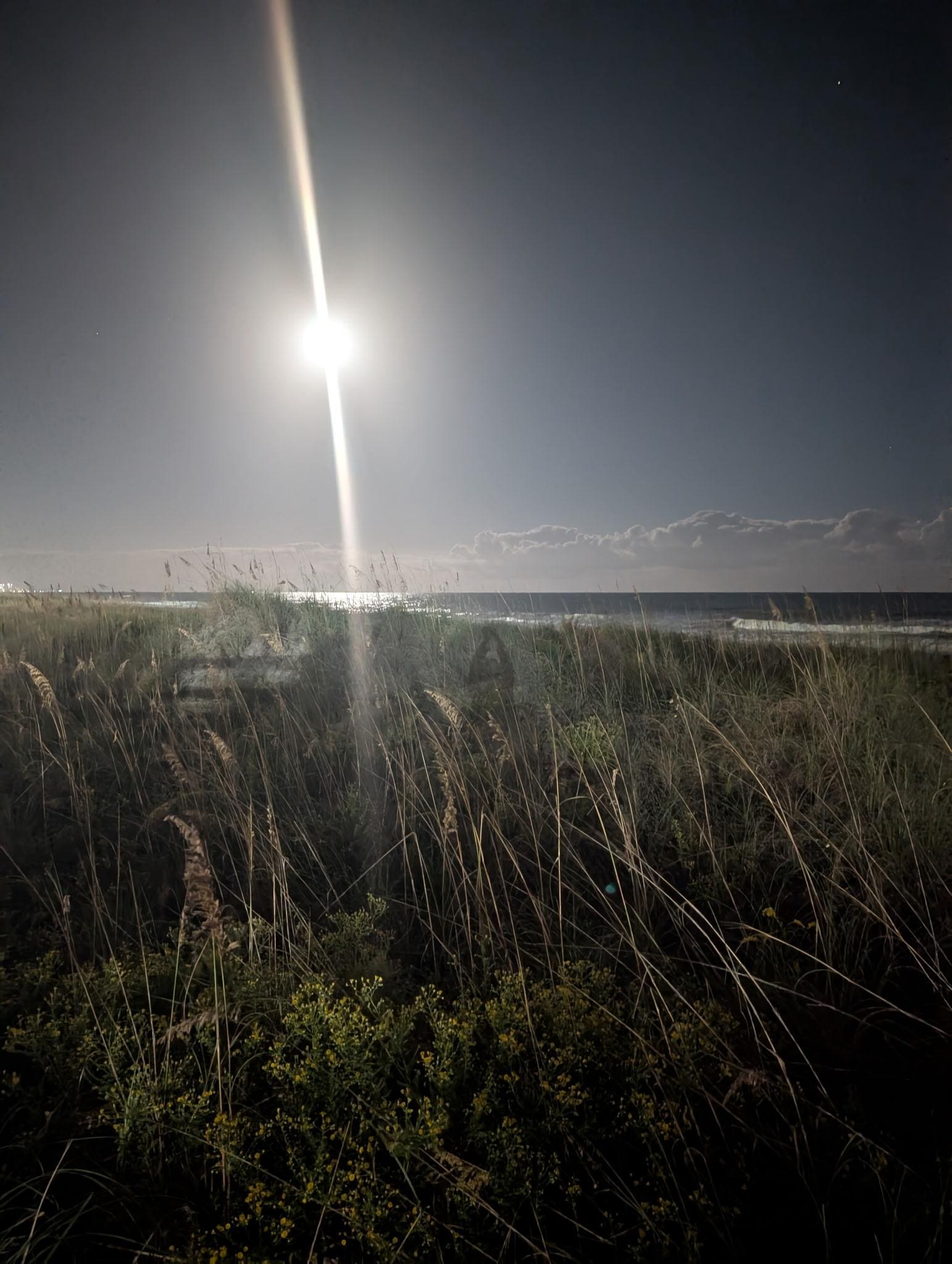 Full moon over the ocean